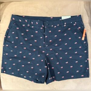 Magellan‎ LOCAL STATE TX FF SHORTY MOONLIT OCEAN FLAG SIZE 18 -5 Inseam